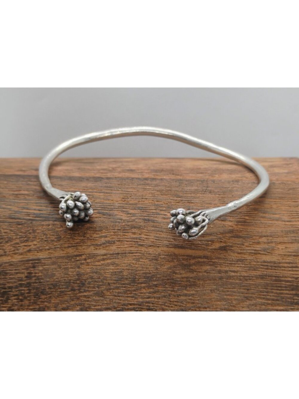 Modernist Brutalist Sterling Silver Cuff Bracelet - Picture 2 of 9